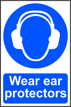 Wear Ear Protectors Sign - 200mm x 300mm