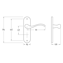 ASEC URBAN Washington Lever on Plate Lock Door Furniture