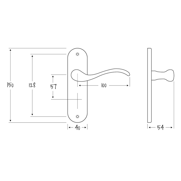 ASEC URBAN Washington Lever on Plate Lock Door Furniture