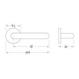 ASEC URBAN Portland P5 Return Bar Lever on Round Rose Door Furniture