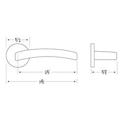 ASEC URBAN Chicago Lever on Round Rose Door Furniture