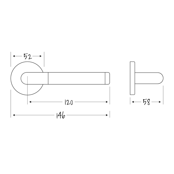 ASEC URBAN Atlanta Lever on Round Rose Door Furniture