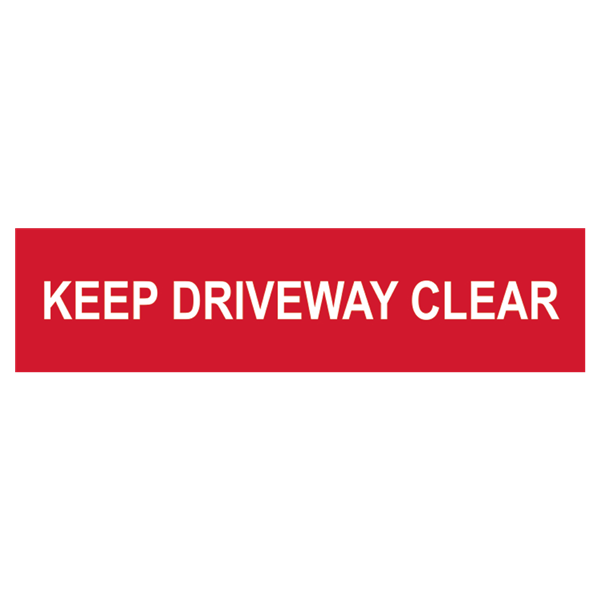 ASEC `Keep Driveway Clear` Sign 200mm x 50mm