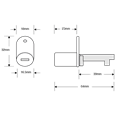 ASEC Half Cut Out Cam Furniture Pedestal Lock