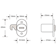 ASEC Twin Flange Fix Furniture Pedestal Hook Cam Lock