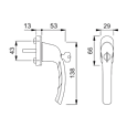 HOPPE UPVC Espag Handle Inline - Tilt & Turn