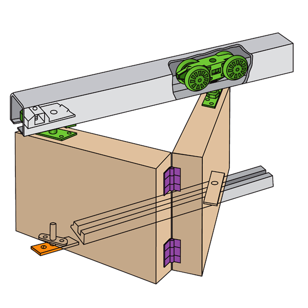 HENDERSON Husky Folding Track Sliding Door Gear