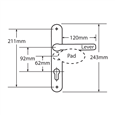 FAB & FIX 92/62PZ Offset Lever/Pad UPVC Furniture - Ashford