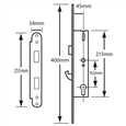 YALE Doormaster Lever Operated Latch & Hookbolt 20mm Split Spindle Overnight Lock