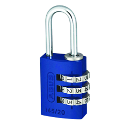 ABUS 145 Series Coloured Aluminium Combination Open Shackle Padlock