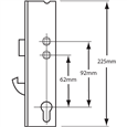 KENRICK Lever Operated Latch & Hookbolt Gearbox with Twin Spindle