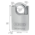 ABUS Titalium 96TICS Series Closed Shackle Padlock