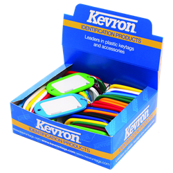 KEVRON ID10 Jumbo Key Tags Tub of 40 Assorted Colours