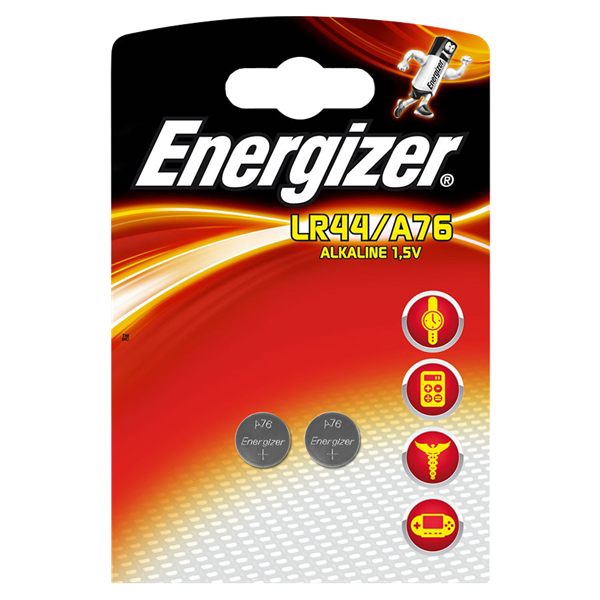 ENERGIZER 150MAH LR44 A76 Lithium Coin Battery Cell Twin Pack