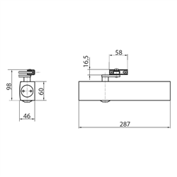 GEZE TS4000E Size 1-6 Overhead Door Closer Body with Electro-hydraulic Hold Open