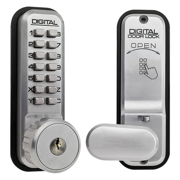 LOCKEY 2435K Series Digital Lock With Key Override & Holdback