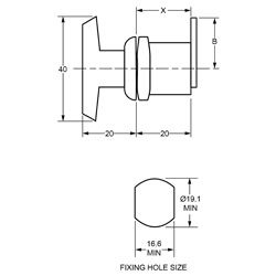 L&F 2630 Locking Mini `T` Handle