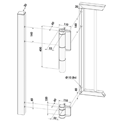 LOCINOX Mammoth Hydraulic Gate Closer Kit With Dino Hinge