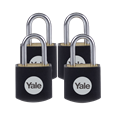 YALE Y110JB Brass Open Shackle Padlock - Pack of 4