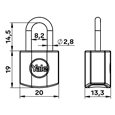 YALE Y110JB Brass Open Shackle Padlock - Pack of 4