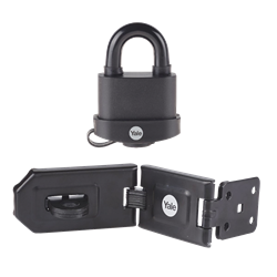 YALE Steel Hardened Steel Hasp & Weatherproof Steel Padlock