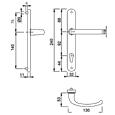 HOPPE Arrone Suited Lever/Lever Handle 240mm Backplate With 92mm Centres AR7550/3492