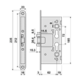 ASEC Garage Double Deadlocking Euro Latch Centre Case