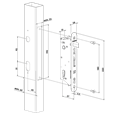 LOCINOX Gatelock Sixtylock Insert Set with Keep For 60mm Box Section SAA