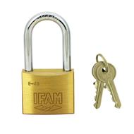 Ifam E Series 40mm Long Shackle Brass Padlock