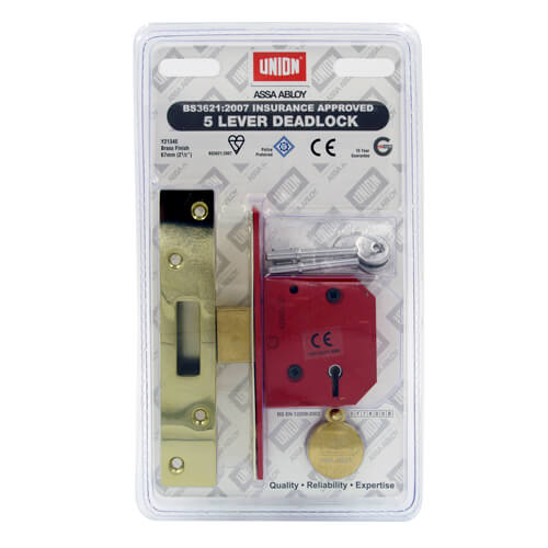 Union 2134E British Standard 5 Lever Mortice Deadlock