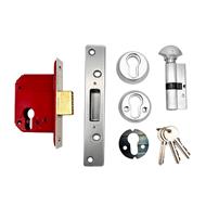 Era 233 British Standard Euro Mortice Deadlock Kit Complete With Euro Key & Turn Cylinder 