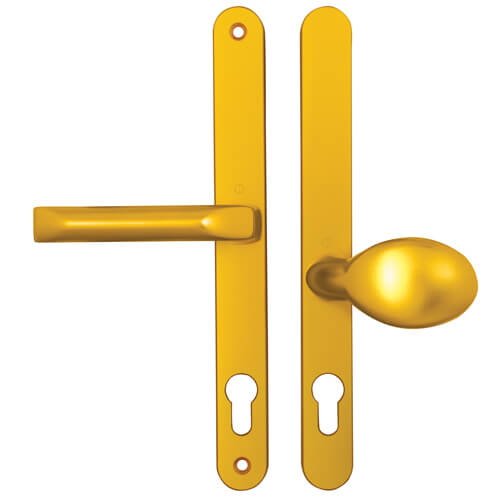 Hoppe London Lever Moveable Pad UPVC Multipoint Door Handles - 92mm/62mm PZ Sprung 240mm Screw Centres