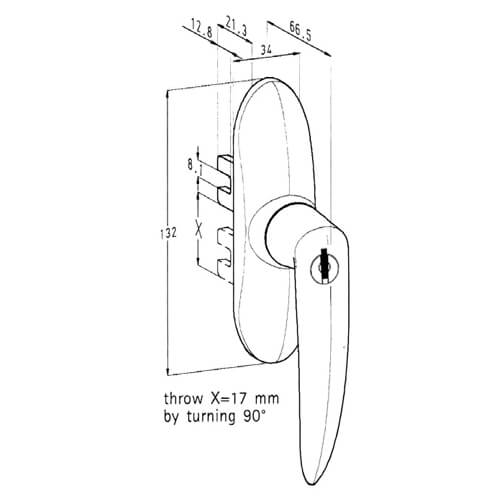 Sobinco Locking Fork Drive Window Handle