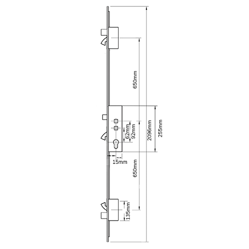 Safeware Latch 3 Hooks 2 Deadbolts Double Spindle Multipoint Door Lock