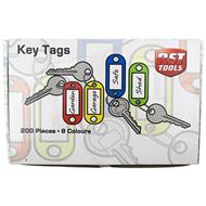 Key Tags with Split Ring Assorted Colours (200)