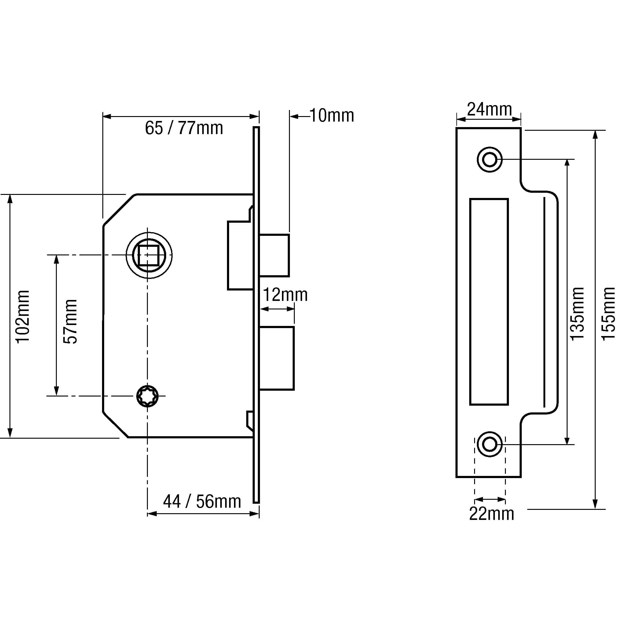 ERA 243/343 Bathroom Mortice Sashlock