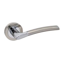 TSS Delta Lever Handles on Round Rose Door Furniture