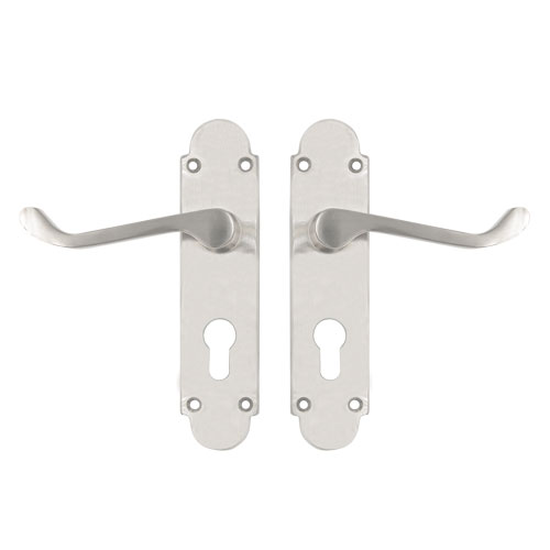 TSS Regent Scroll Lever Handle on Plate Door Furniture