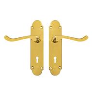 TSS Regent Scroll Lever Handle on Plate Door Furniture