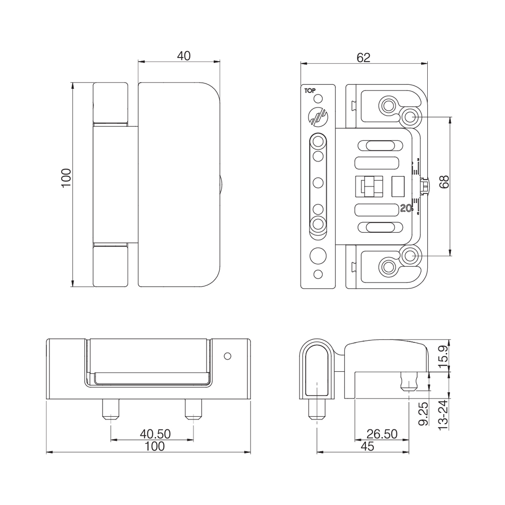 Mila Evolution 3D Security Flag Hinge