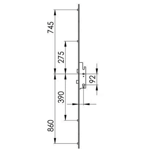 TSS Economy Compact Latch Deadbolt 4 Rollers Key Wind Multipoint Door Lock