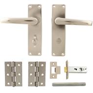 TSS Aluminium Door Handle, Tubular Latch & Hinge Packs