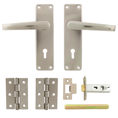 TSS Aluminium Door Handle, Tubular Latch & Hinge Packs