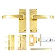 TSS Straight Lever Door Handle, Latch and Hinge Pack