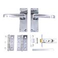 TSS Straight Lever Door Handle, Latch and Hinge Pack