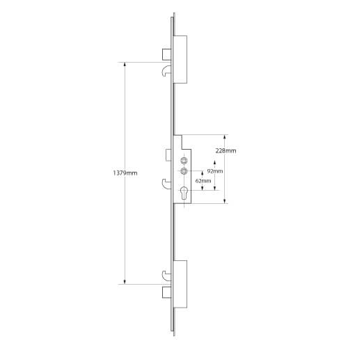 Fullex XL Latch 2 Deadbolts 3 Hooks Double Spindle Multipoint Door Lock