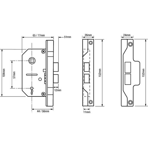 ERA 287/387 Rebated 2 Lever Mortice Sashlock