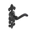 TSS Antique Black Scroll Lever On Plate Furniture