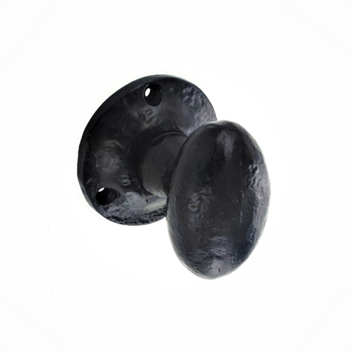 TSS Antique Black Oval Sprung Mortice Knobset 