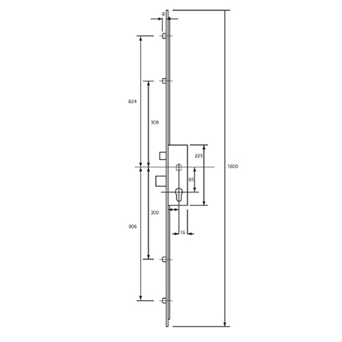 Accado Style Latch Deadbolt 4 Roller Multipoint Door Lock